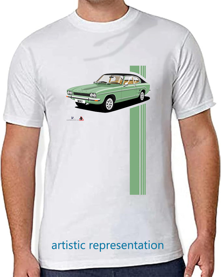 Ford Capri Mk1 GXL in Light Green T Shirt