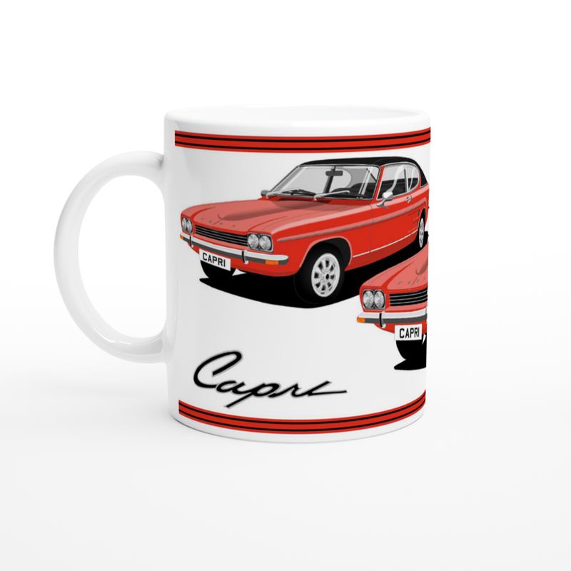 Ford Capri Mk1 GXL in Red Art Mug