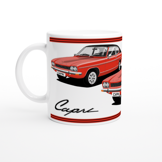 Ford Capri Mk1 GXL in Red Art Mug