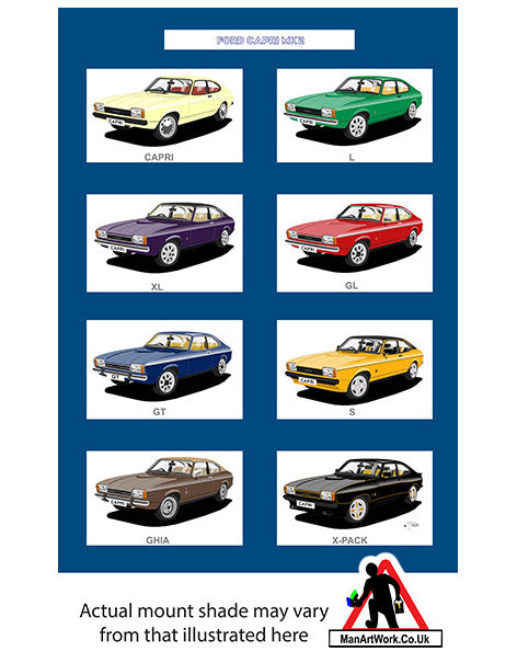 Ford Capri Mk2 A4 Art Print