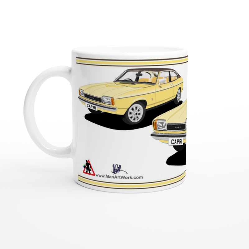 Ford Capri Mk2 GL in Beige Art Mug