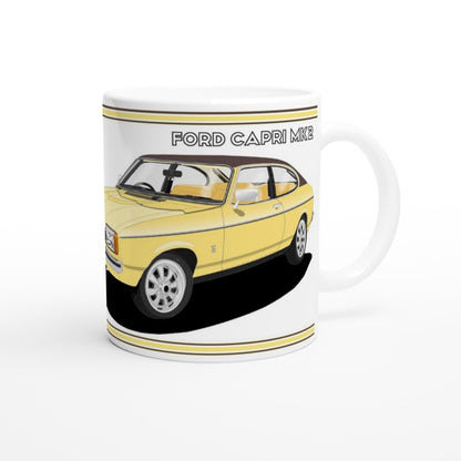 Ford Capri Mk2 GL in Beige Art Mug