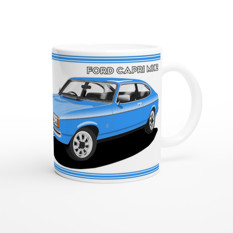 Ford Capri Mk2 GL in Blue Art Mug