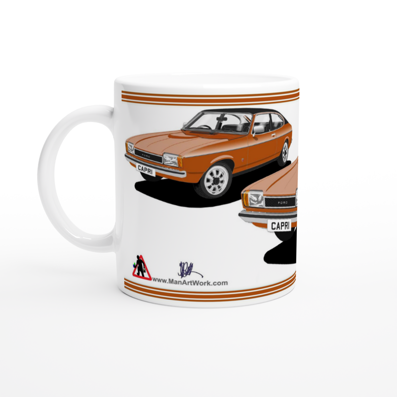 Ford Capri Mk2 GL in Gold Art Mug