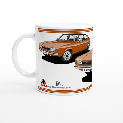 Ford Capri Mk2 GL in Gold Art Mug