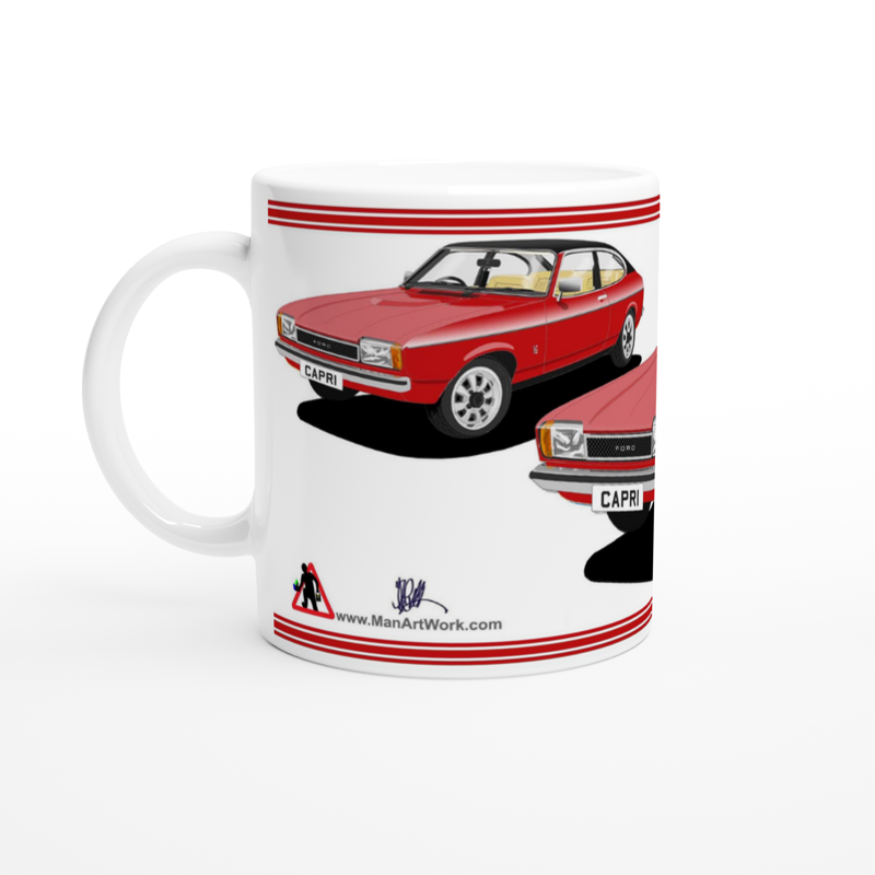 Ford Capri Mk2 GL in Red Art Mug