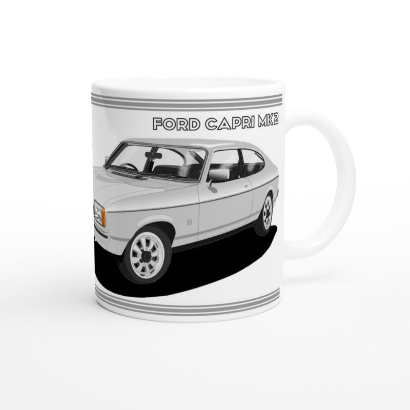 Ford Capri Mk2 GL in Silver Art Mug