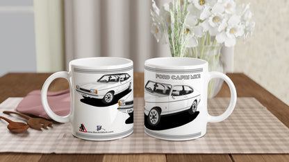 Ford Capri Mk2 GL in White Art Mug