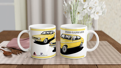 Ford Capri Mk2 GL in Yellow Art Mug