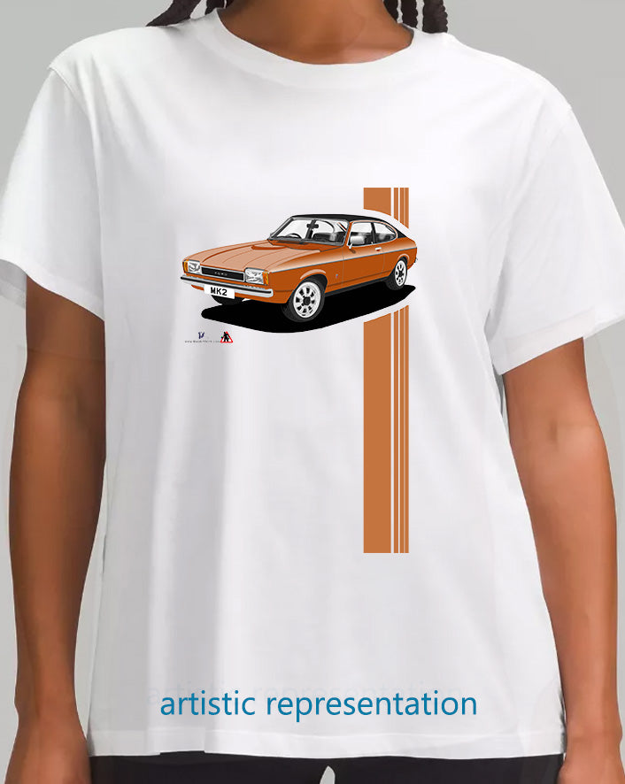 Ford Capri Mk2 GL in Gold & Black T Shirt