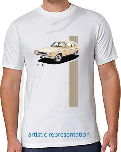 Ford Capri Mk2 GL in Light Gold T Shirt