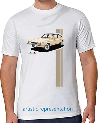 Ford Capri Mk2 GL in Light Gold & Black T Shirt