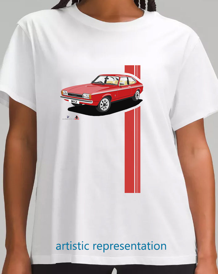 Ford Capri Mk2 GL in Red T Shirt