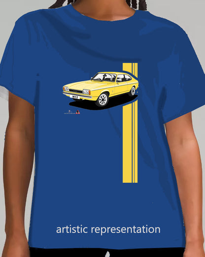 Ford Capri Mk2 GL in Yellow T Shirt