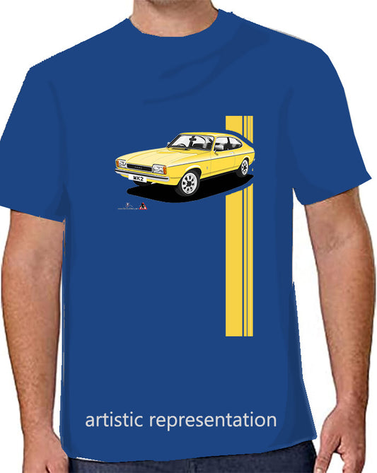 Ford Capri Mk2 GL in Yellow T Shirt