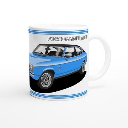 Ford Capri Mk2 Ghia in Blue Art Mug