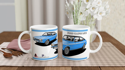 Ford Capri Mk2 Ghia in Blue Art Mug