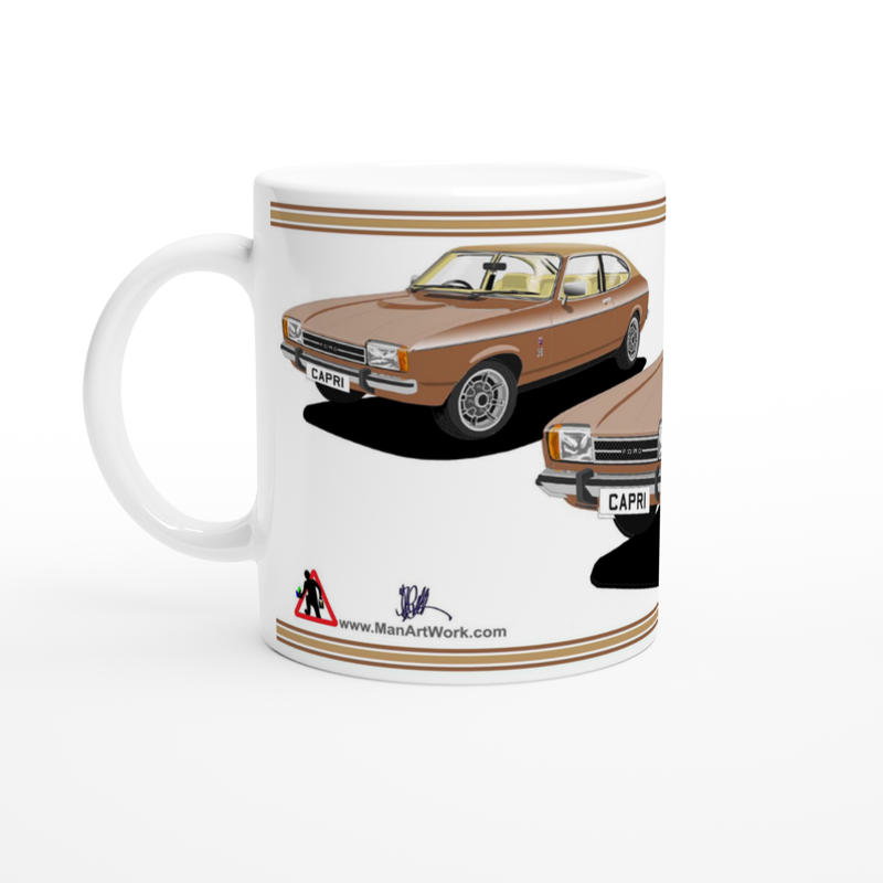 Ford Capri Mk2 Ghia in Bronze-Gold Art Mug