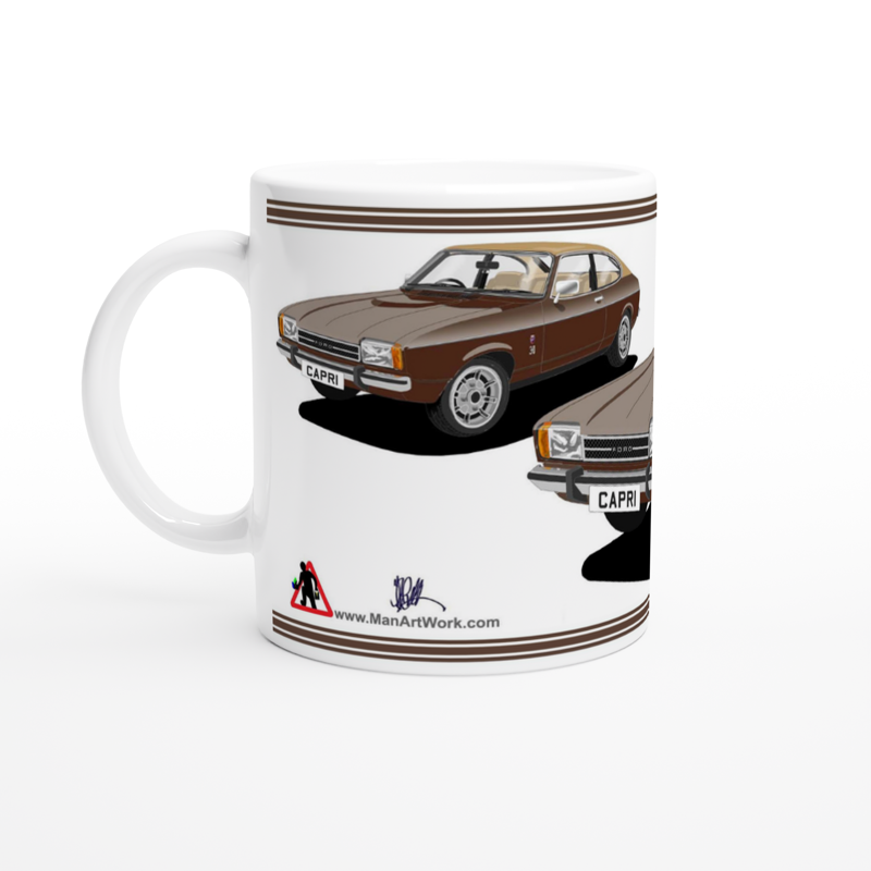 Ford Capri Mk2 Ghia in Bronze Art Mug