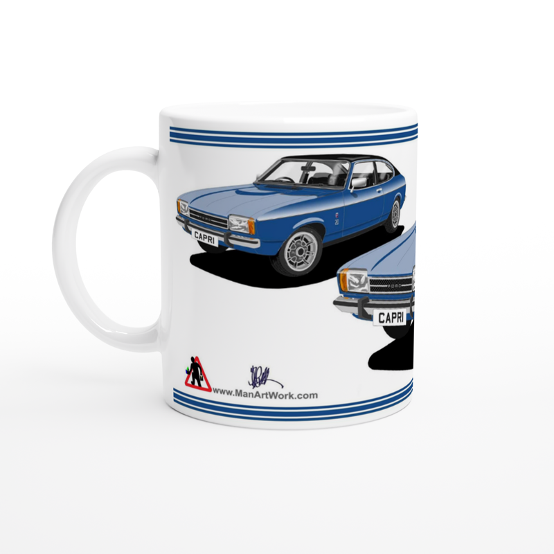 Ford Capri Mk2 Ghia in Dark Blue Art Mug