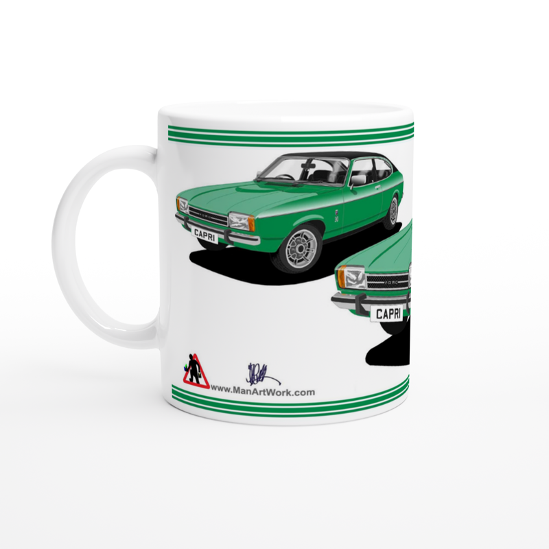 Ford Capri Mk2 Ghia in Green Art Mug