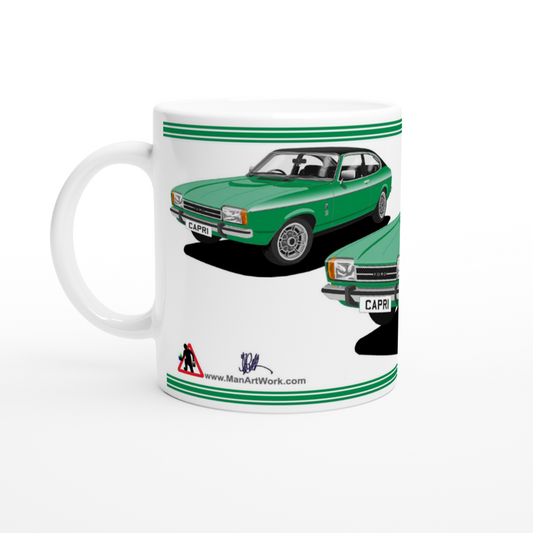 Ford Capri Mk2 Ghia in Green Art Mug