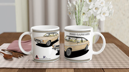 Ford Capri Mk2 Ghia in Light Gold & Black Art Mug