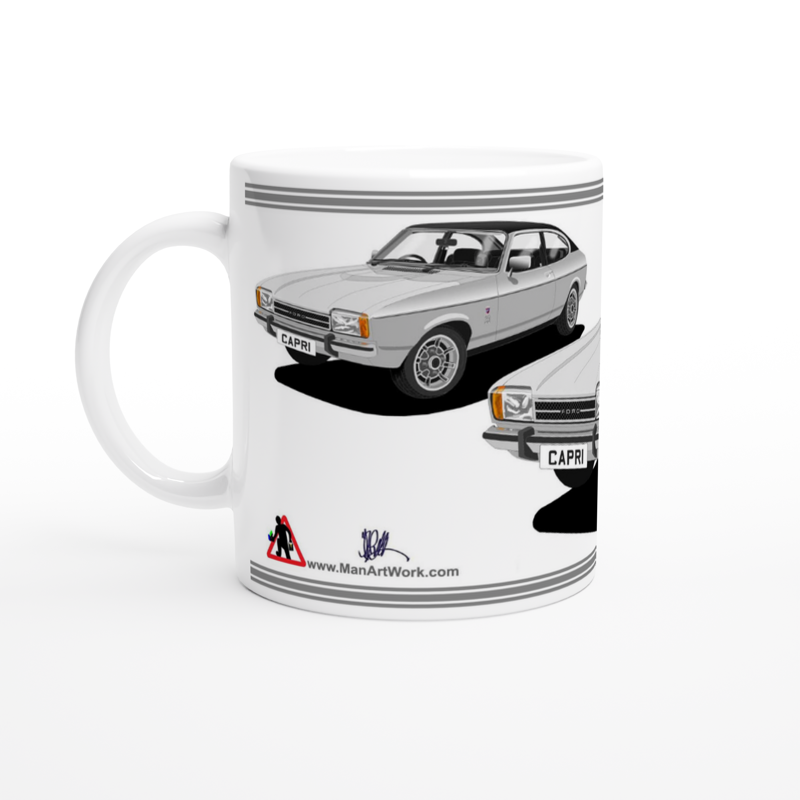 Ford Capri Mk2 Ghia in Silver Art Mug