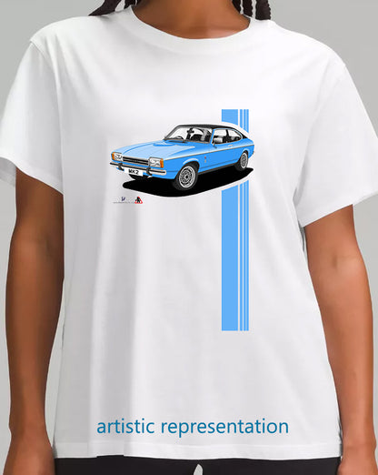 Ford Capri Mk2 Ghia in Blue T Shirt