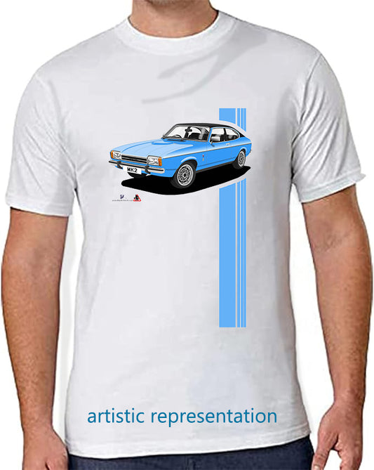 Ford Capri Mk2 Ghia in Blue T Shirt