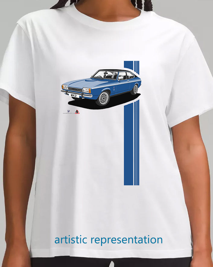 Ford Capri Mk2 Ghia in Dark Blue T Shirt