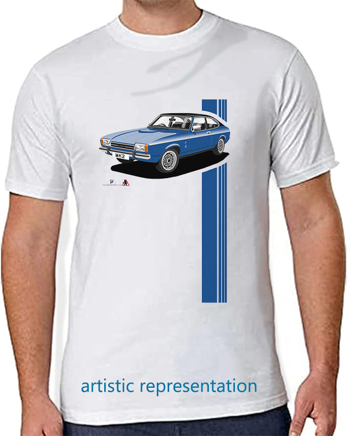 Ford Capri Mk2 Ghia in Dark Blue T Shirt