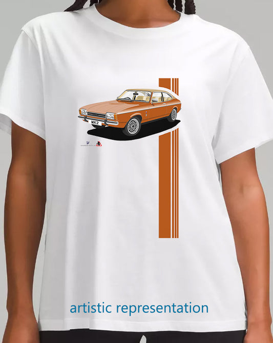 Ford Capri Mk2 Ghia in Gold T Shirt