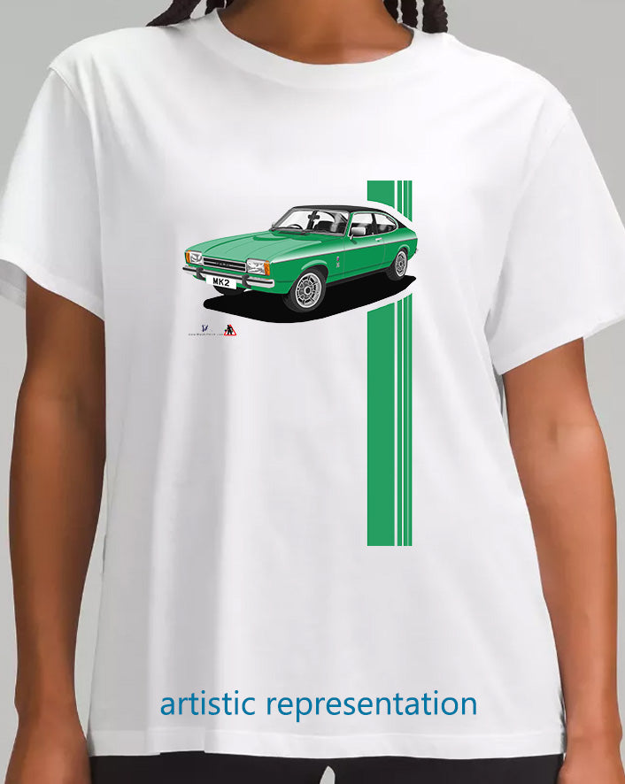 Ford Capri Mk2 Ghia in Green T Shirt