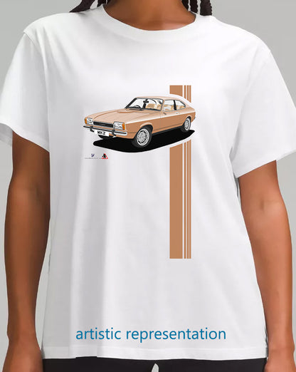 Ford Capri Mk2 Ghia in Mid Gold T Shirt