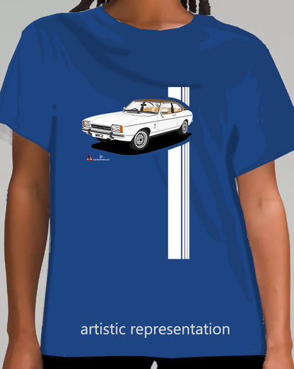 Ford Capri Mk2 Ghia in White & Beige T Shirt