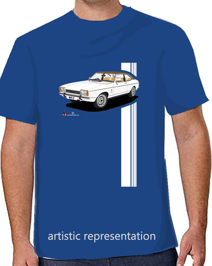 Ford Capri Mk2 Ghia in White & Beige T Shirt