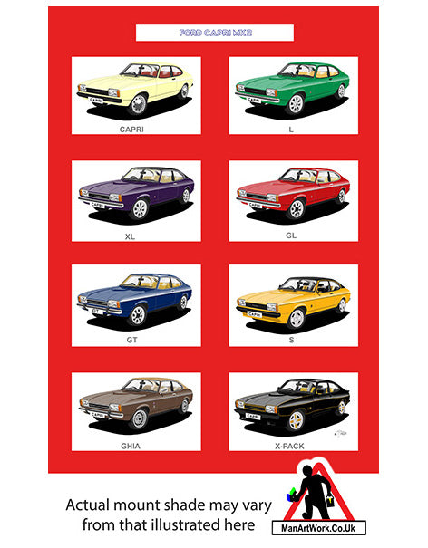 Ford Capri Mk2 A4 Art Print