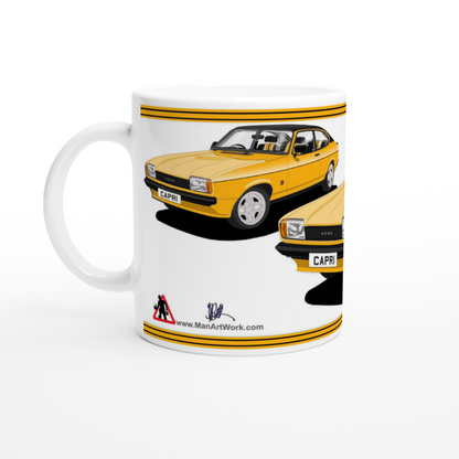 Ford Capri Mk2 S in Amber Art Mug