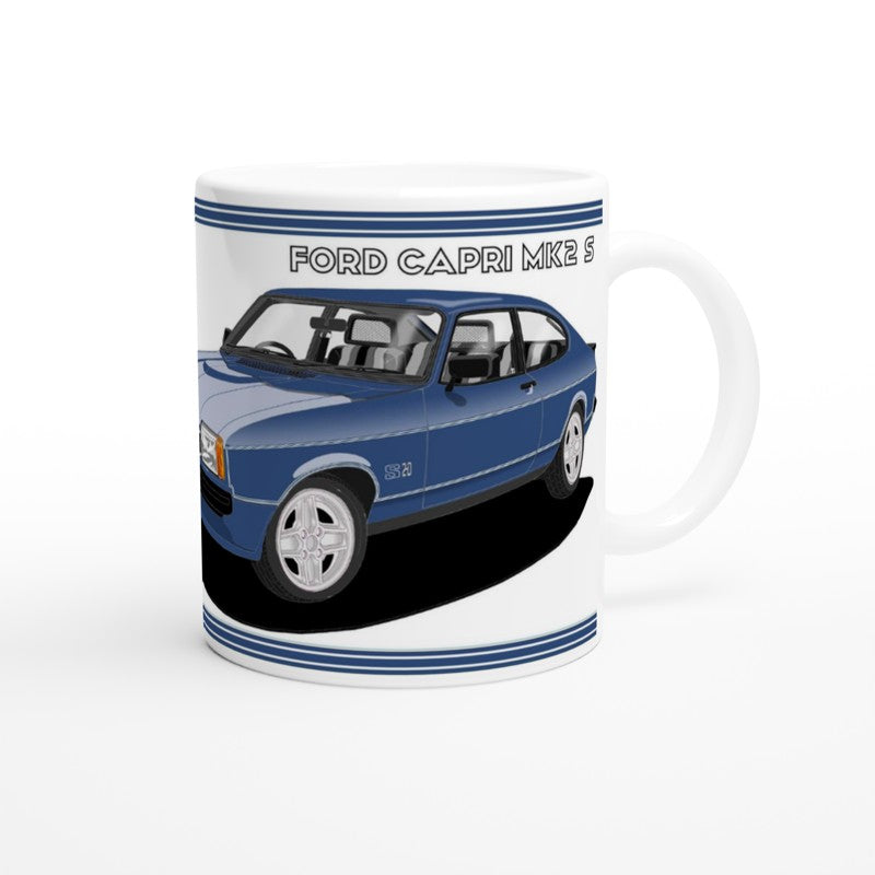 Ford Capri Mk2 S in Blue Art Mug