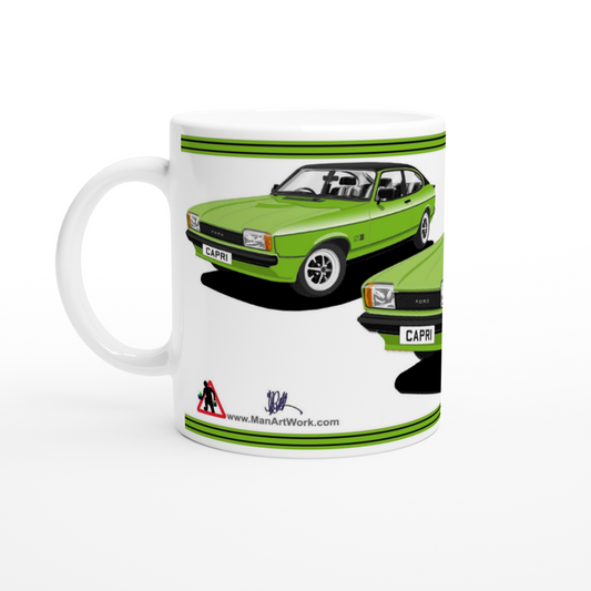 Ford Capri Mk2 S in Green Art Mug