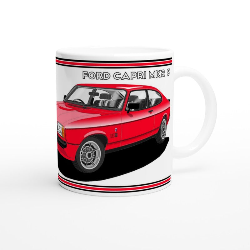 Ford Capri Mk2 S in Red Art Mug