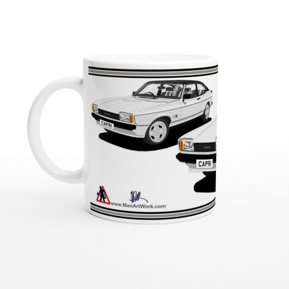 Ford Capri Mk2 S in Silver Art Mug