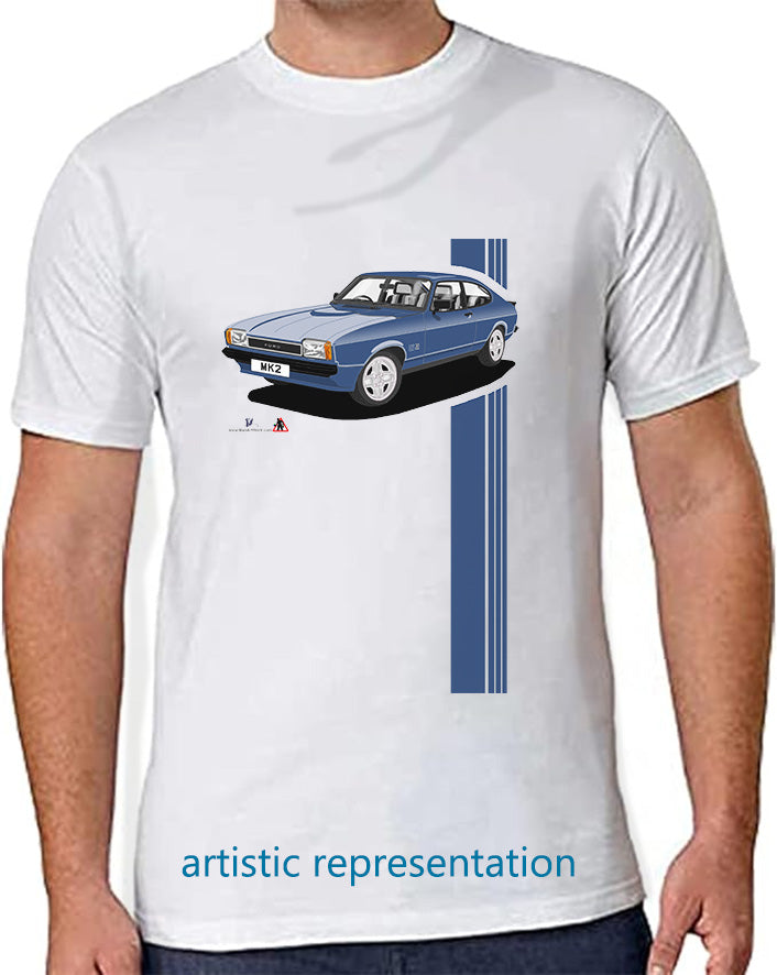 Ford Capri Mk2 S in Blue T Shirt