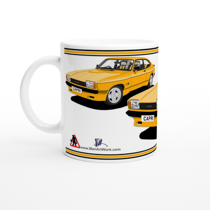 Ford Capri Mk2 X-Pack in Amber Art Mug