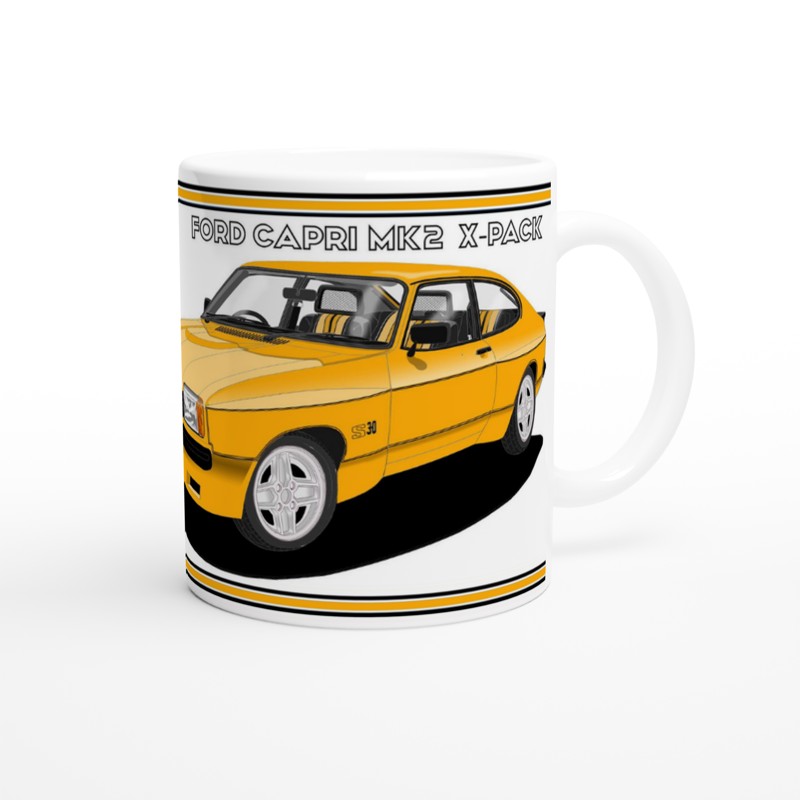 Ford Capri Mk2 X-Pack in Amber Art Mug