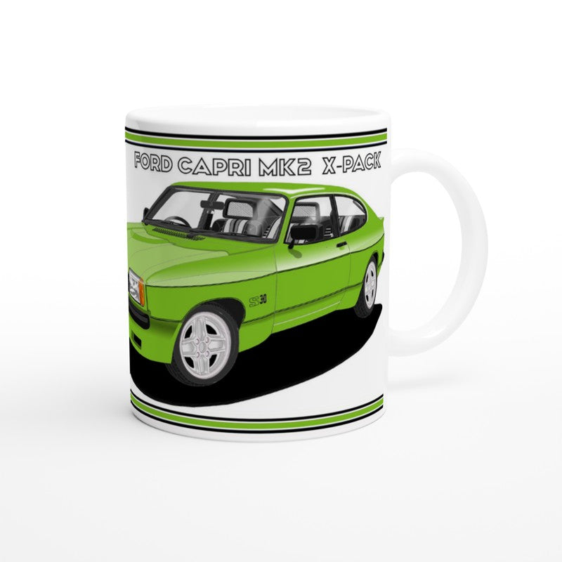 Ford Capri Mk2 X-Pack in Green Art Mug