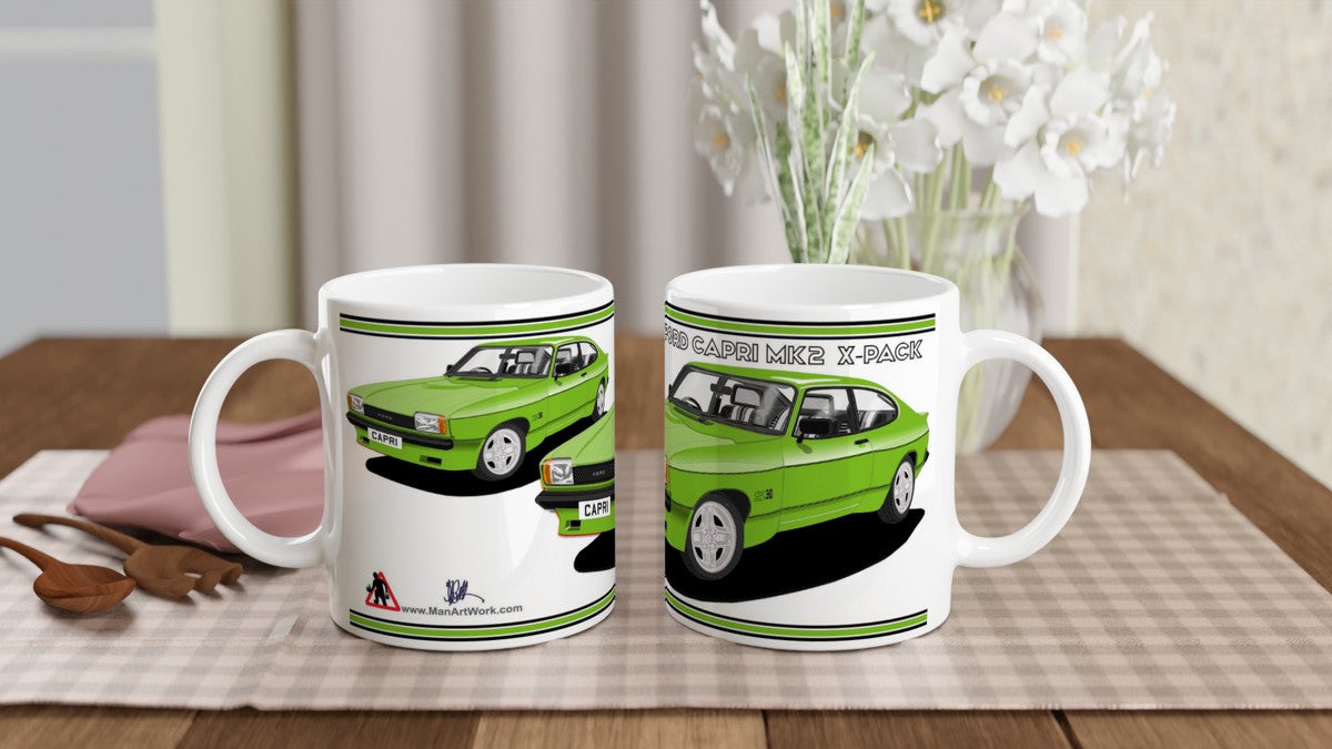 Ford Capri Mk2 X-Pack in Green Art Mug