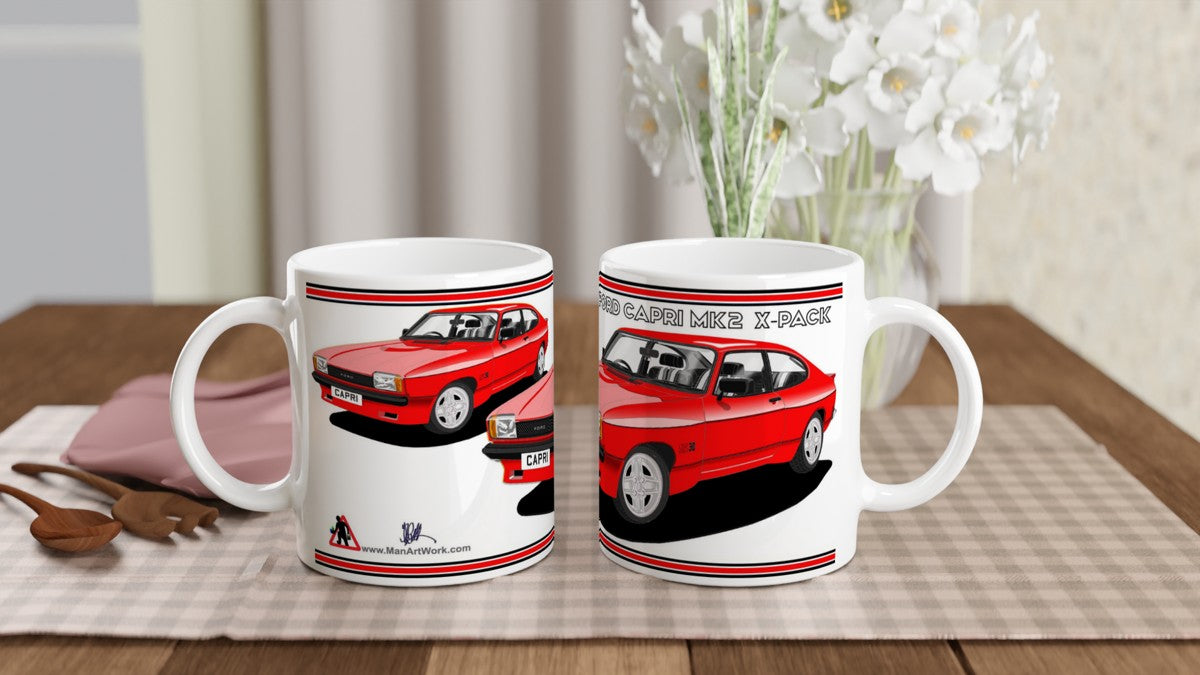 Ford Capri Mk2 X-Pack in Red Art Mug