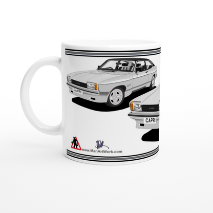 Ford Capri Mk2 X-Pack in Silver Art Mug